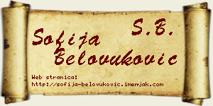 Sofija Belovuković vizit kartica
